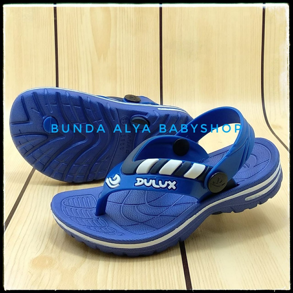 Sendal Anak Laki Laki Jepit Usia 6 Bulanan Karet BIRU Elastis - Sepatu Sandal Jepit Anak Cowok Alas Karet Anti Licin Size 20