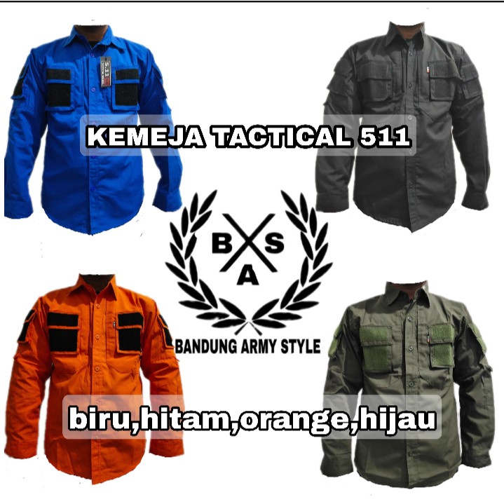 KEMEJA TACTICAL 511 DRONE PDL LAPANGAN VELCRO HIKING OUTDOOR POLOS TERMURAH LENGAN PANJANG BANDUNG