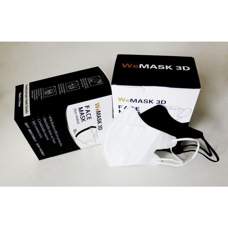 Masker duckbill Murah We Mask 3D Face Mask ada garis mirip sensi hitam