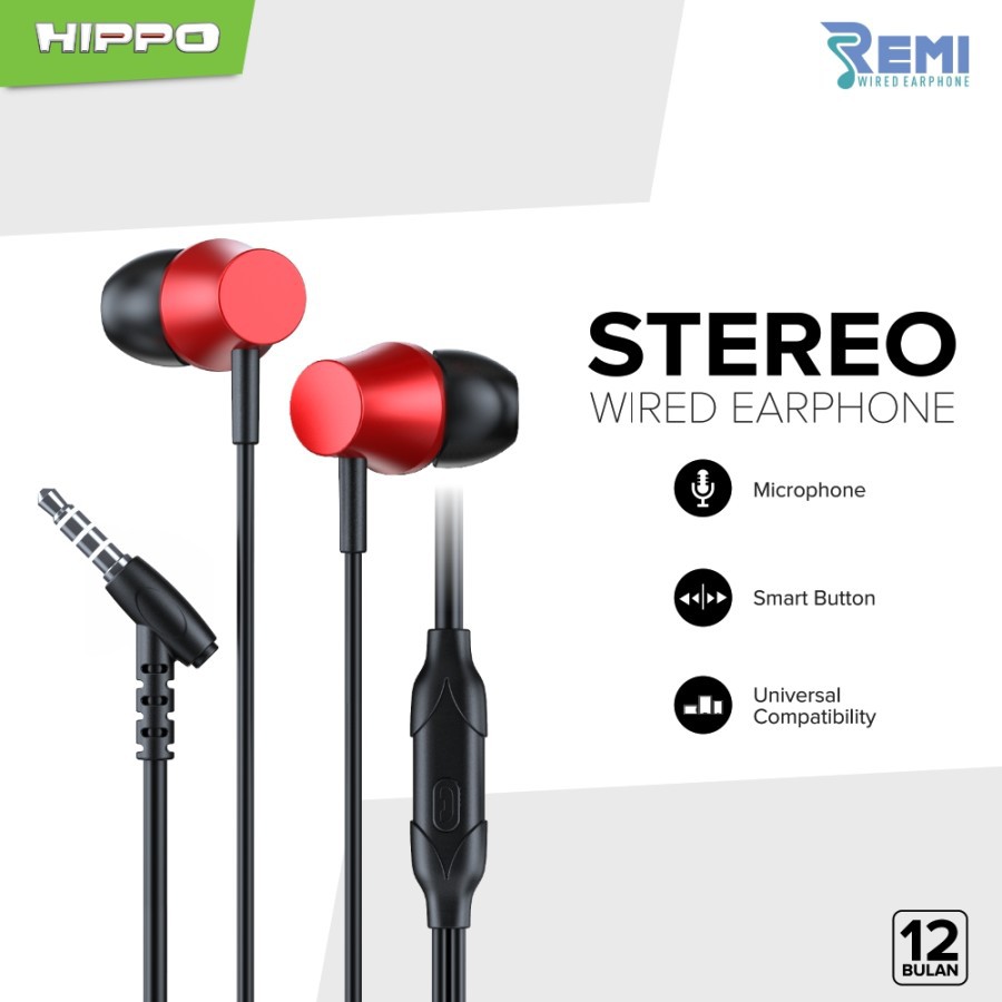 Headset With Mic HIPPO REMI Headset Stereo Earphone Jack 3.5mm