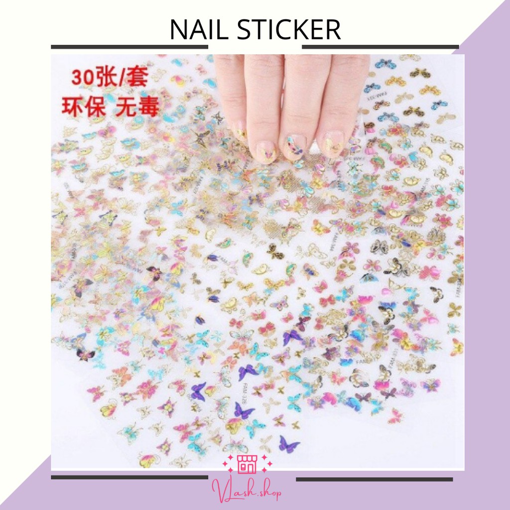 30 PCS NAIL STICKER - STIKER KUKU