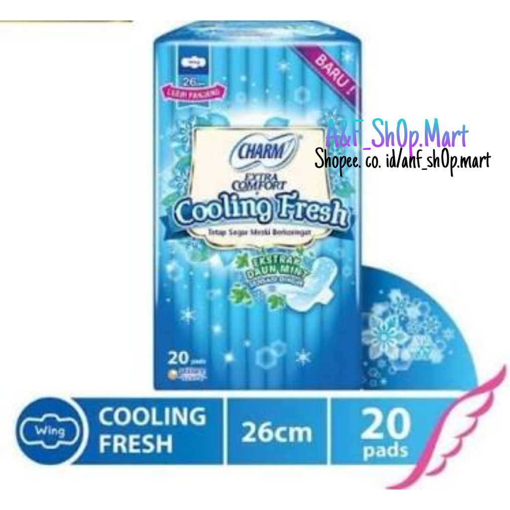 CHARM PEMBALUT COOLING FRESH  26cm 20 Pads