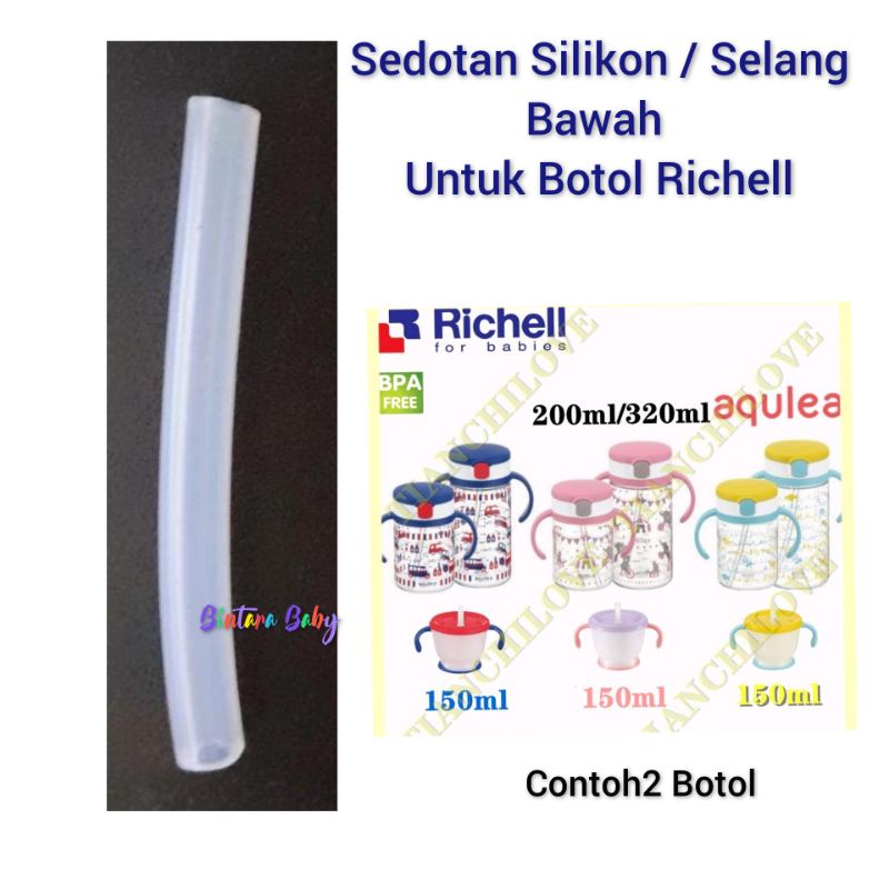 Selang bawah sedotan Botol Richell Baby Cup De Mag Aqualea / Replacement Straw Botol Minum Sedotan bawah S1