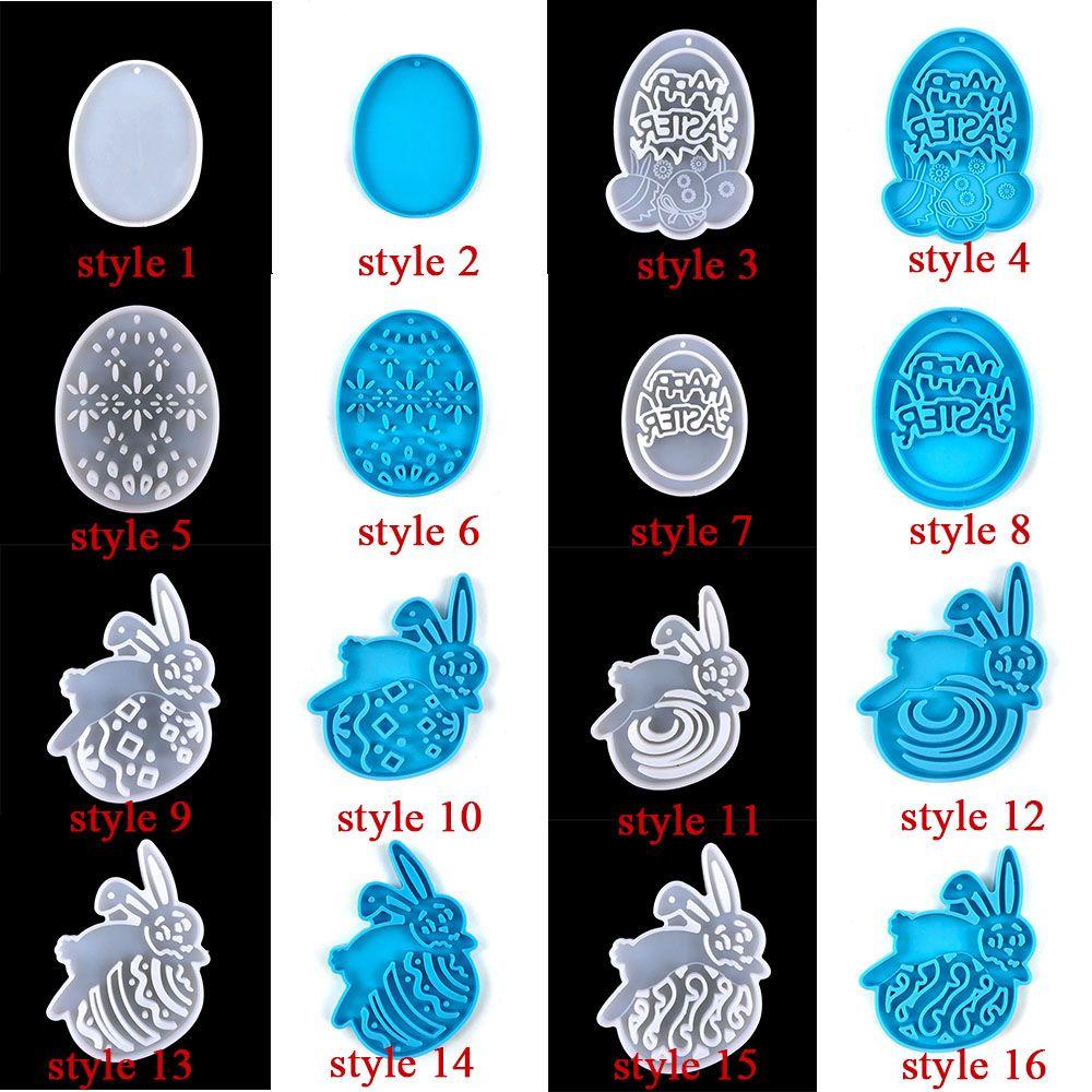 Preva Easter Cetakan Silikon Kerajinan Tangan Paskah Membuat Perhiasan Epoxy Resin Mold Easter Egg Rabbit