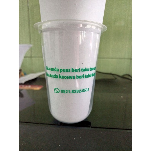 Sablon gelas cup oval 18oz slim desain suka suka