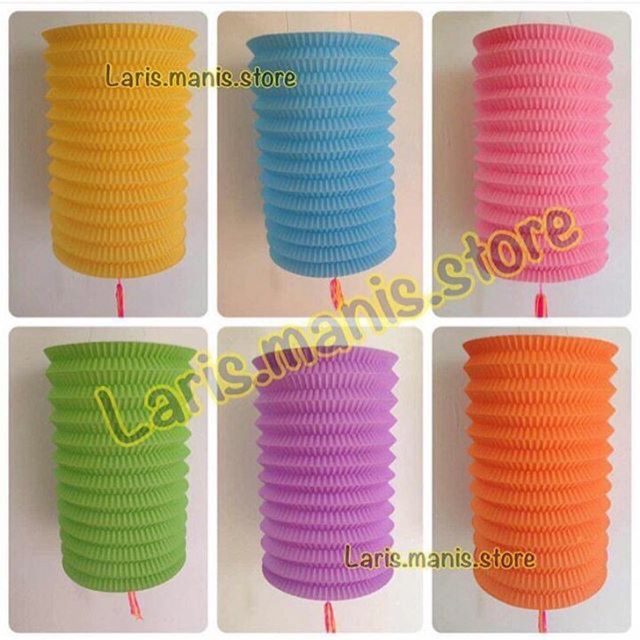 Lampion kertas panjang - lampion kertas - lampion warna - lampion bulat - lampion hias - lampion