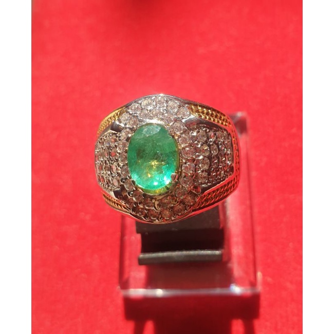 Natural Zamrud Colombia/ Jamrud Colombia Ring Perak