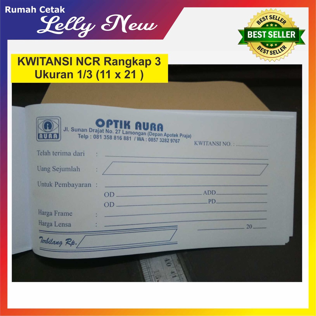 

NOTA / KWITANSI NCR Rangkap 3 Ukuran 1/3 ( 11 X 21 CM)