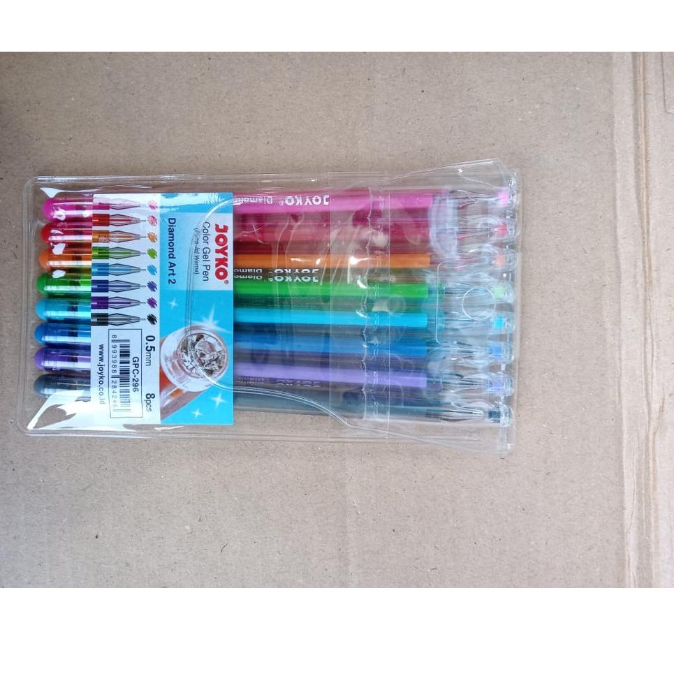 

WT4E Gel Pen Joyko set 8 warna GPC-296 ꕤ