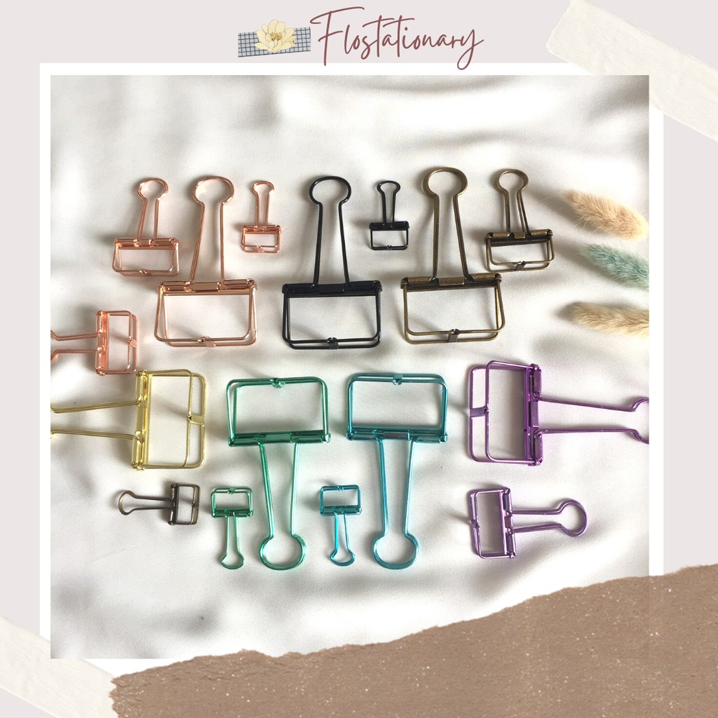 

[FS] Paper Clip Metallic & Vintage Besi Warna Warni Hollow