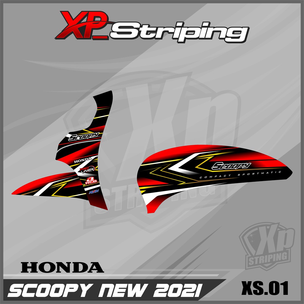 Striping Scoopy 2021-2022 - Sticker Striping Honda Scoopy 2021-2022 Desain Racing XP.01