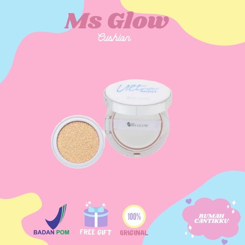 cushion ultra moist msglow ms glow foundation bedak padat