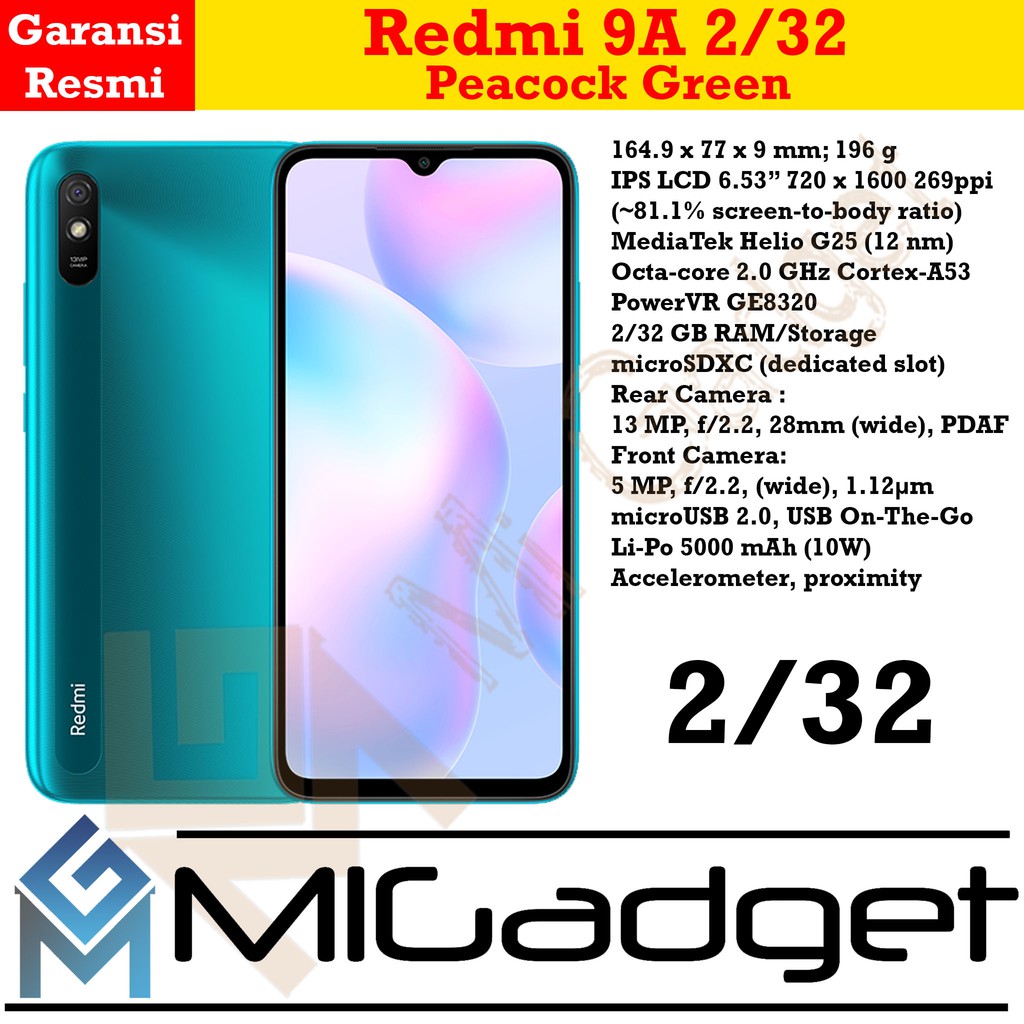 Redmi 9A 2/32 Garansi Resmi