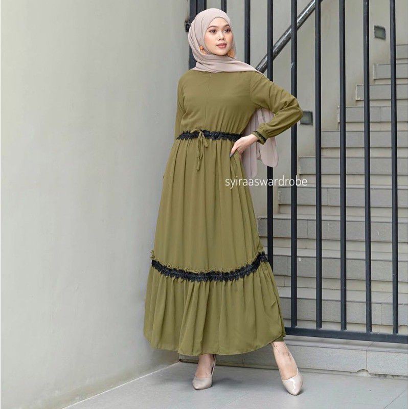 GAMIS REDEA RENDA BUSUI BUMIL DRESS MOSCREPE PREMIUM