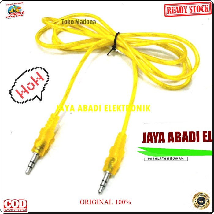 G205 ORIGINAL kabel aux audio hp handphone dual 3.5mm sound system stereo jek jack sambungan elektronik speaker spk musik mp3 suara laptop DLL multifungsi universal original G205  1,5 meter / 150 cm  KABEL 3.5MM KE 3.5MM  Bisa segala JENIS HP  Penyambunga