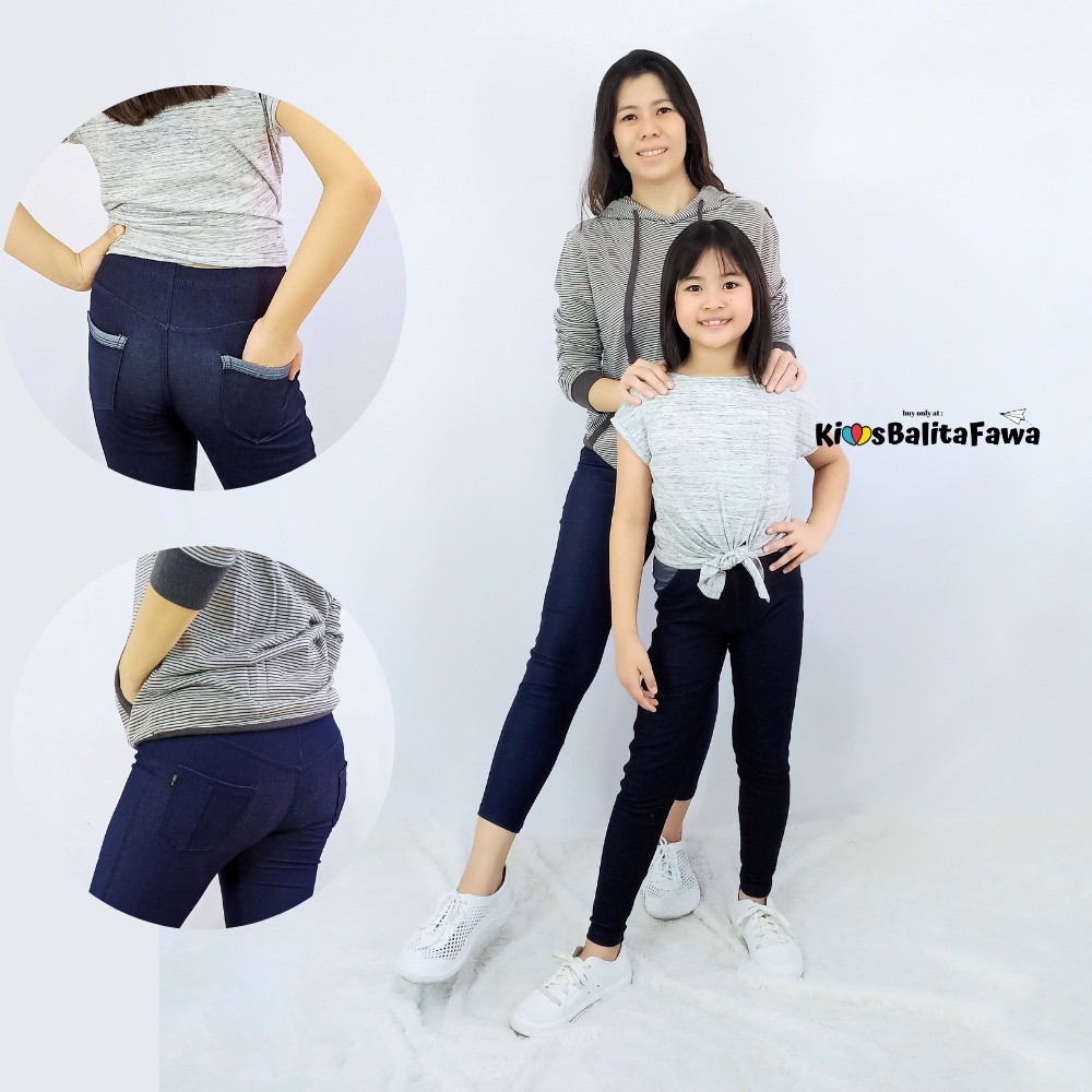 (COUPLE) Mom &amp; Kids Premium Jeans Legging Bayi-15 Tahun (Ada Banyak Size) Soft Jegging Stretch Import