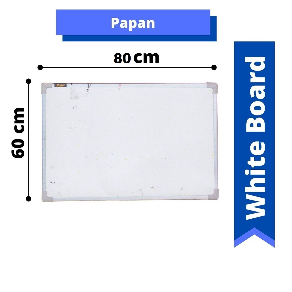 

Whiteboard Papan Tulis Spidol 60 x 80cm White Board Non Magnetic 60x80 Bisa Kurir INSTANT