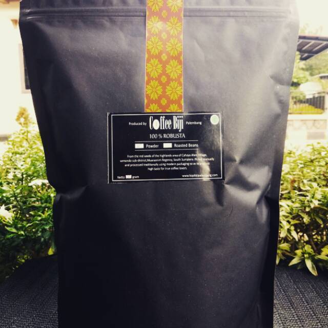 

Kopi roasted beans asli robusta 900 gram merk coffee biji semendo palembang