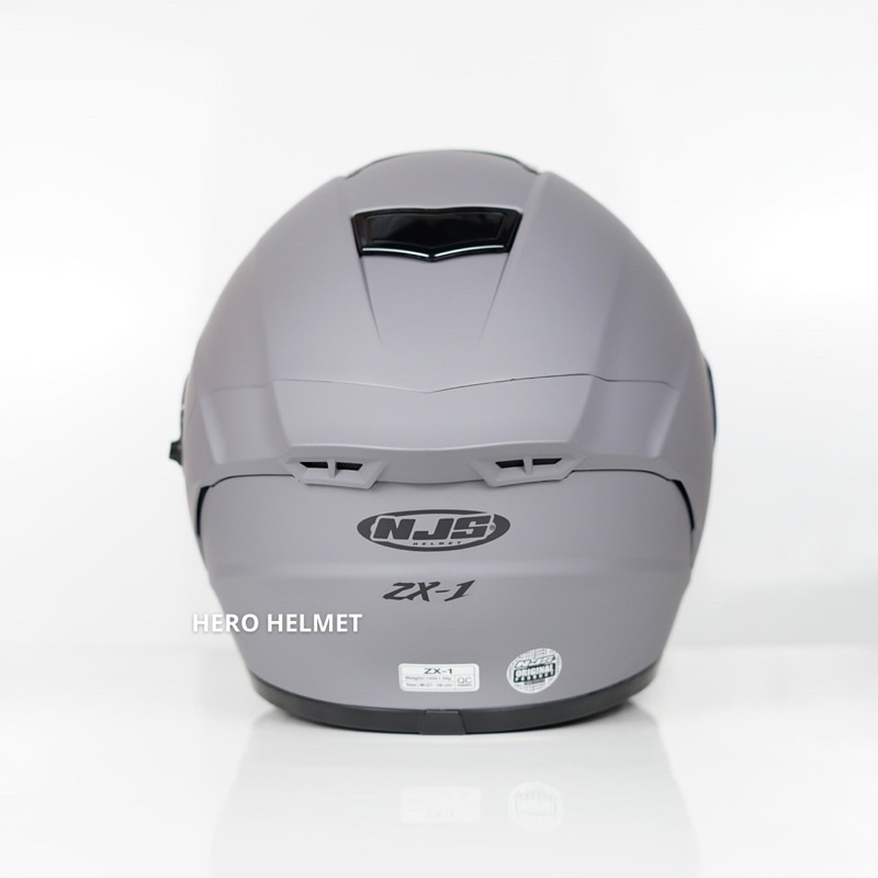 Helm Fullface NJS ZX-1 Stone Grey Doff-3