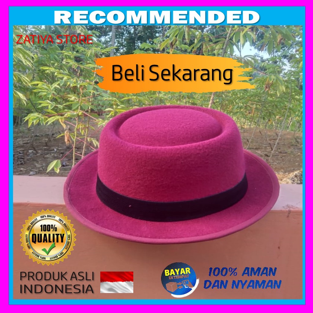 Topi Fedora Pria Forkpie hat Dewasa | Topi Bulat Rantang