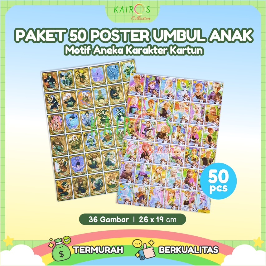 Paket 50 Pcs Mainan Anak Gambaran Umbul - Poster Umbul