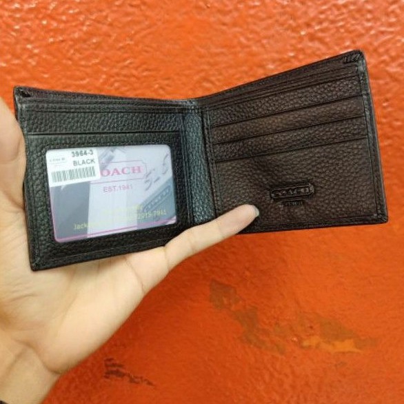 Dompet Kulit Pria Coach Embos Black Premium Quality