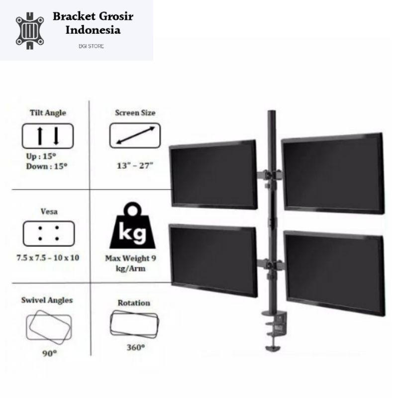 Bracket 4 Monitor 19 20 22 24 26 27 Inch Super Premium Design