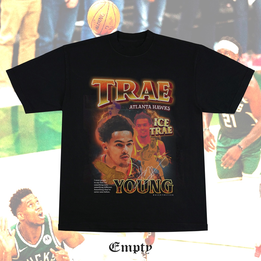 Kaos Trae Young Vintage NBA Bootleg Tee Graphic TShirt