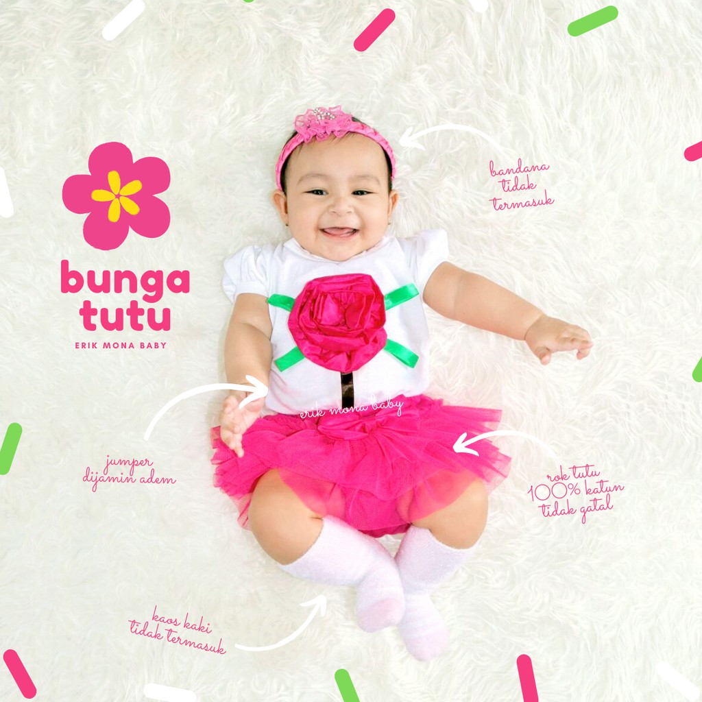 🟢baju bayi jumper bayi 🟢 set model bunga tutu include rok tutu🟢