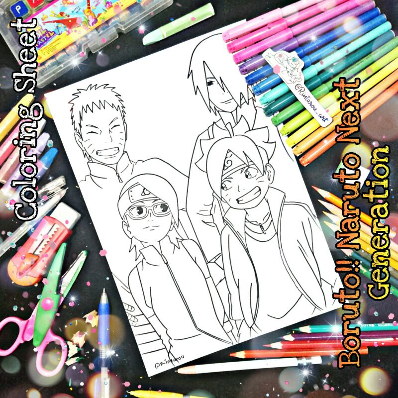 Kertas mewarnai Anime Boruto "naruto Next Generation / coloring sheet anime Boruto "naruto Next Gene