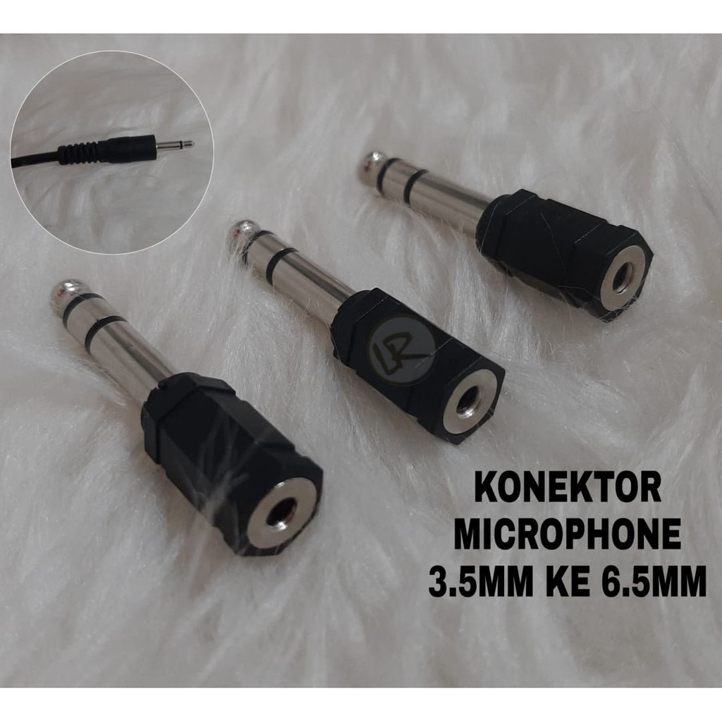 KONEKTOR CONVERTER MICROPHONE 3.5MM KE 6.5MM / sambungan