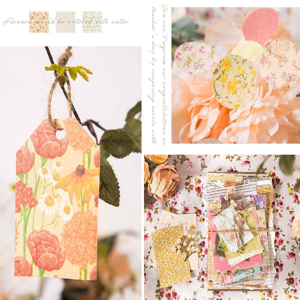 30 Lembar Kertas Jurnalplannerscrapbook DIY Motif Bunga Kota