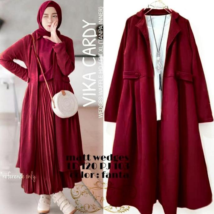 Cardigan Panjang Rifka Xxl Jumbo / Long Cardigan Babyterri Berkualitas