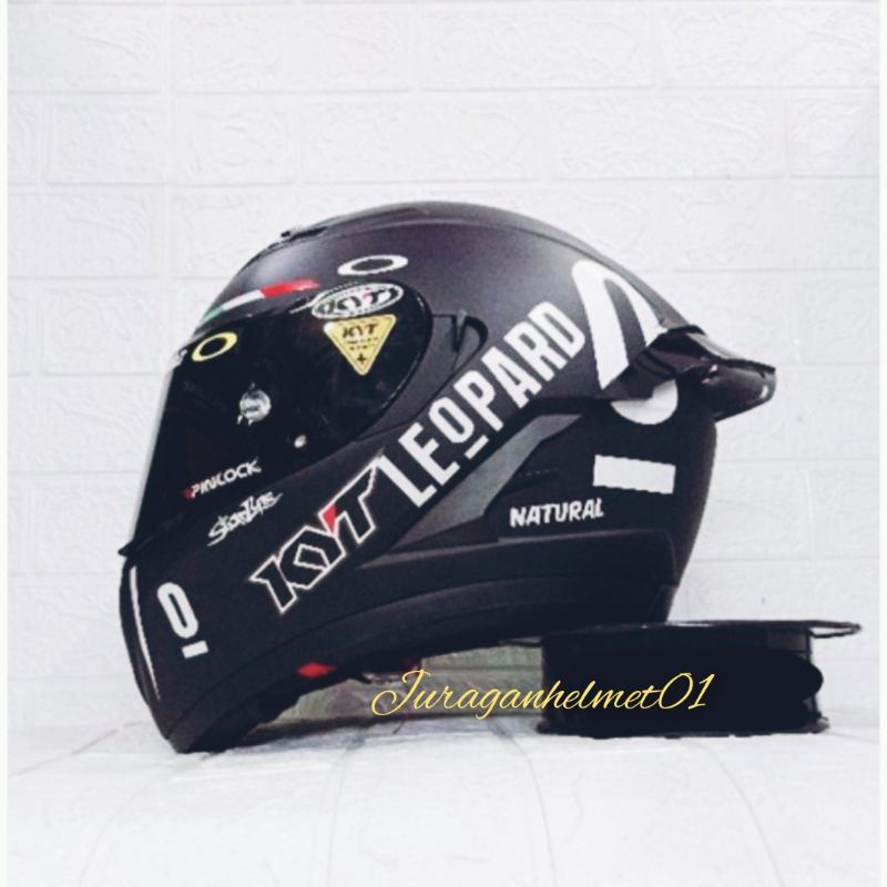 helm full face kyt falcon paket ganteng leopard