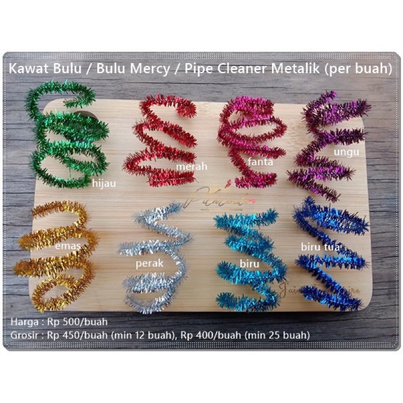 Kawat bulu 10 pcs Prakarya Art DIY mercy metalik bludru