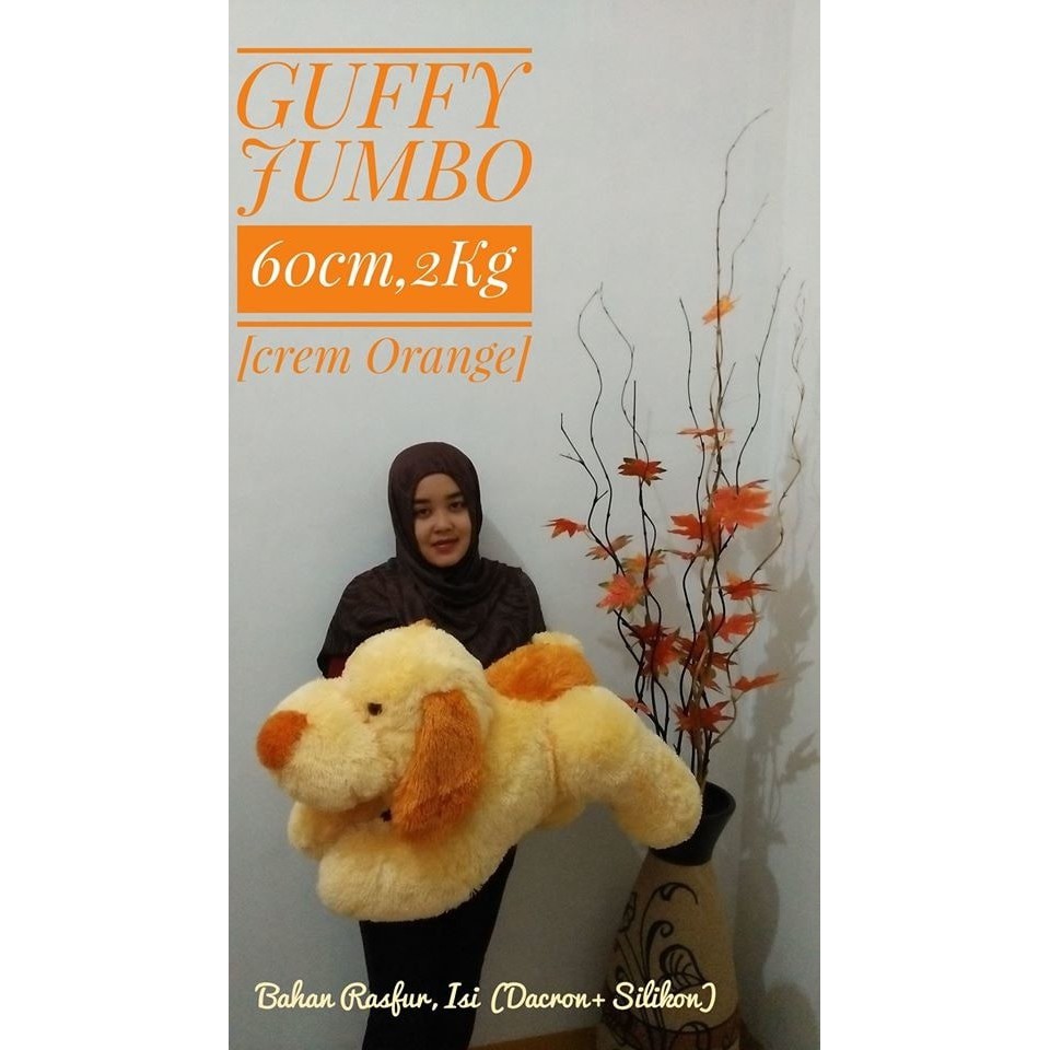SPECIAL BONEKA JUMBO GUFFY /ANJING/DOG ORANGE CREAM TERBARU
