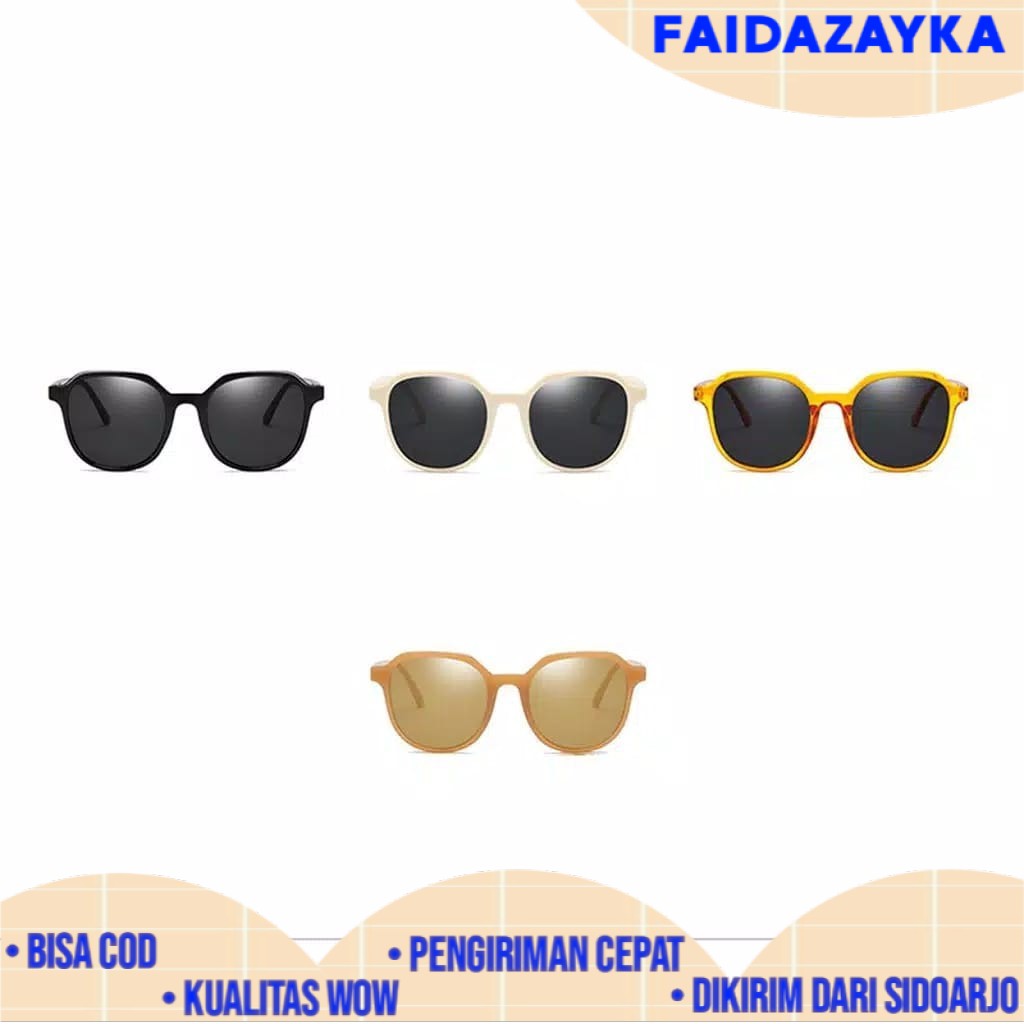 ZAYKA== KACAMATA Korean INS Hot Fashion Segiempat Mata Kucing Hitam Wanita Pria Sunglasses UV 400 PROTCTION