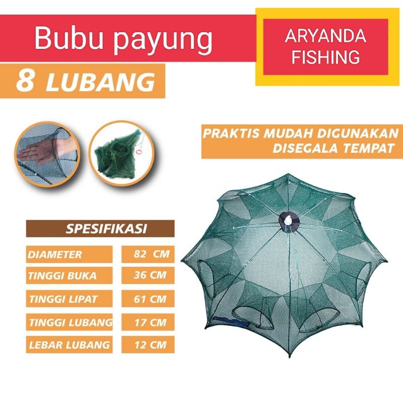 BUBU / jaring perangkap ikan &amp; udang 8 lubang