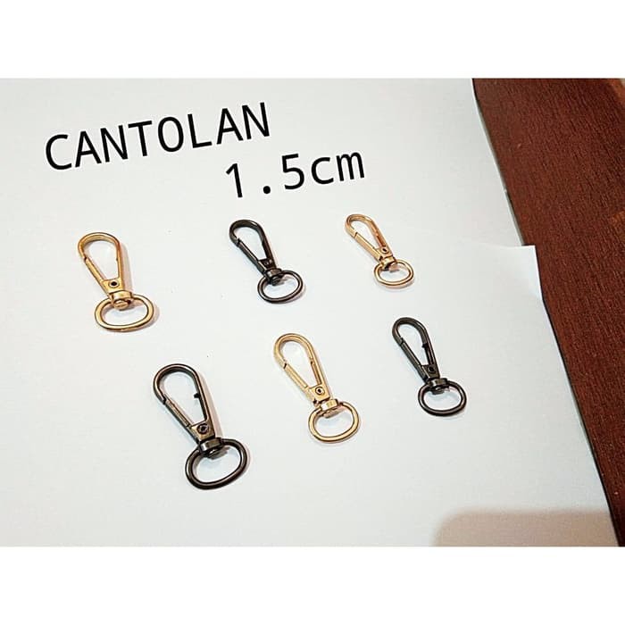 KAITAN TAS 1,5 CM IMPORT WARNA EMAS DAN BLACK NICKEL BN / GOLD - EMAS MINIMAL 5LUSIN HRG = 600/PCS