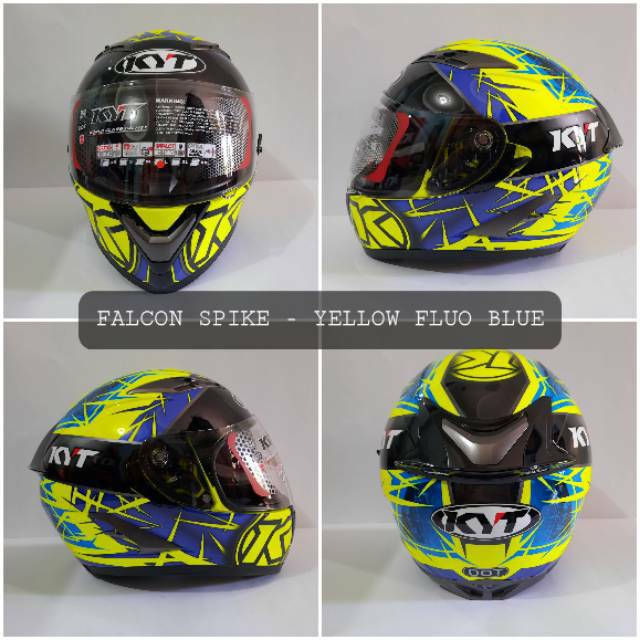 KYT FALCON 2 SPIKE YELLOW FLUO/BLUE