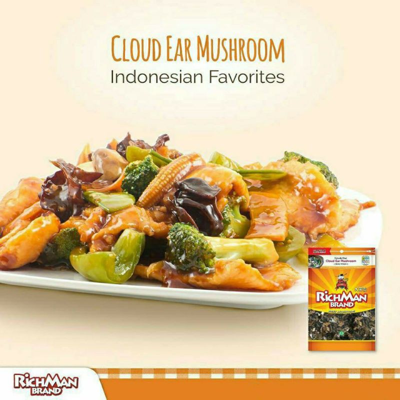 

RichMan Brand Cloud Ear Mushrooms [ Jamur Kuping ] Bokji Hitam 100gr