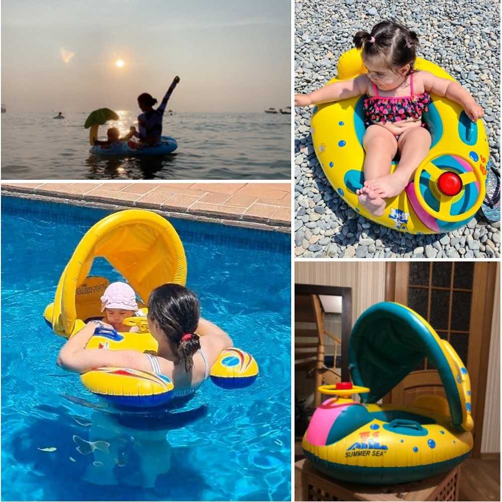 Pelampung Kolam Renang Bayi Ring Floating with Canopy Plampung Model Perahu Boat Dengan Kanopi Berkualitas