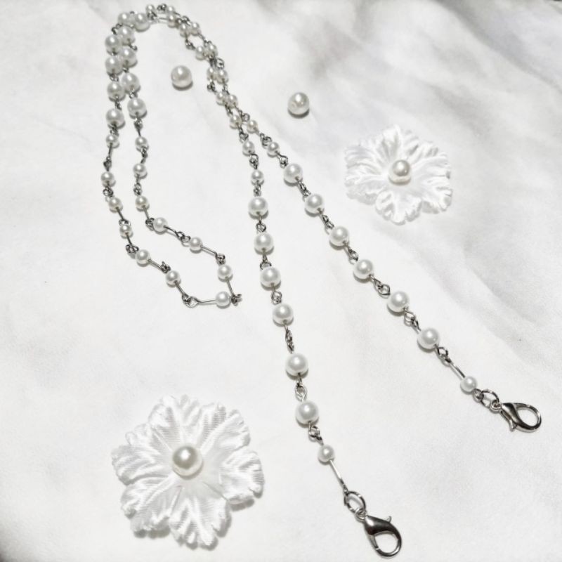 Strap Masker mutiara|Kalung masker/kalung masker mutiara/kalung masker rantai .