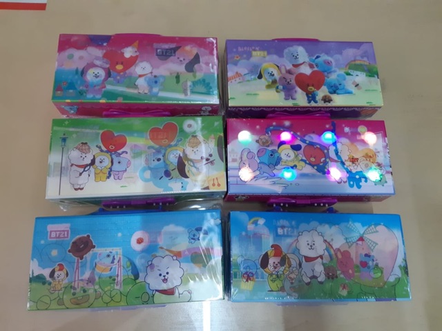 Kotak Pensil Tombol KODE Motif Anak 2 Tingkat 3D Lucu &amp; Unik