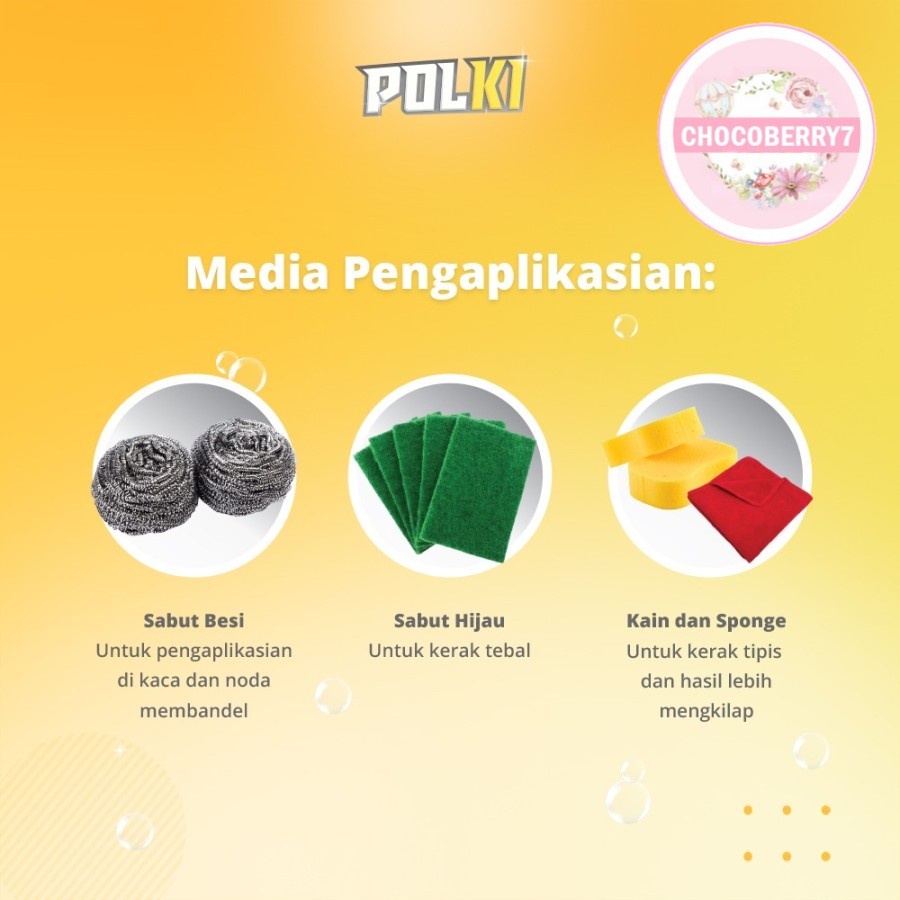 POLKI Pembersih Kerak Serbaguna 100 ml Kaca Panci Stainless Steel