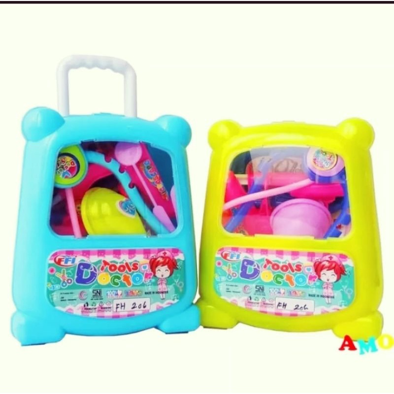 Jual Mainan Doktor Anak Koper Set Lengkap Bag Trolley Dokter Perawat