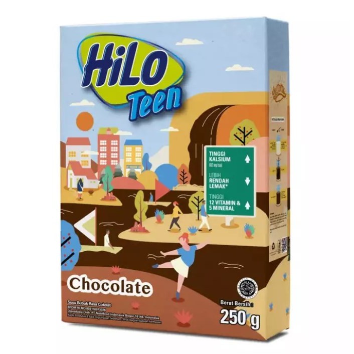 Hilo Teen Chocolate 250gr - Susu Tinggi Kalsium Rendah Lemak