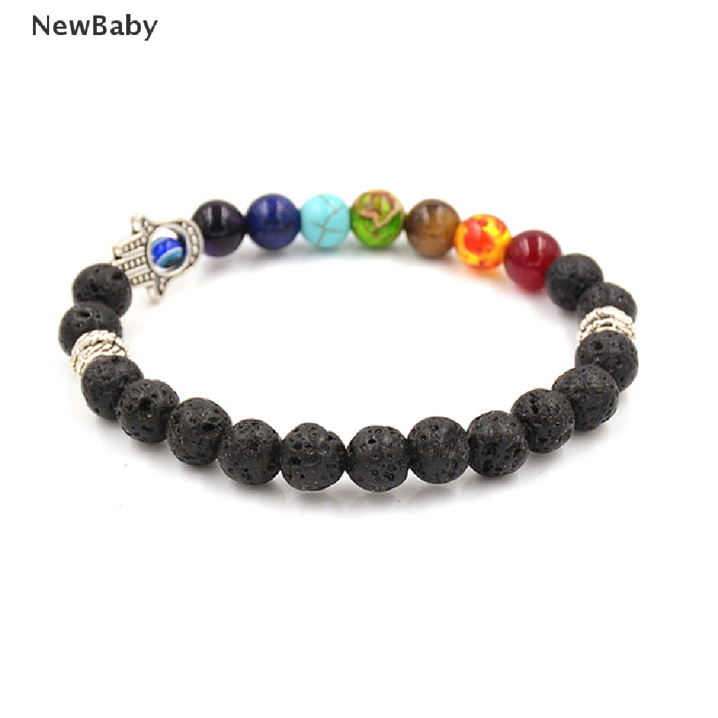 Gelang Tangan Batu Lava Kristal Chakra Reiki Healing Balancing Untuk Wanita