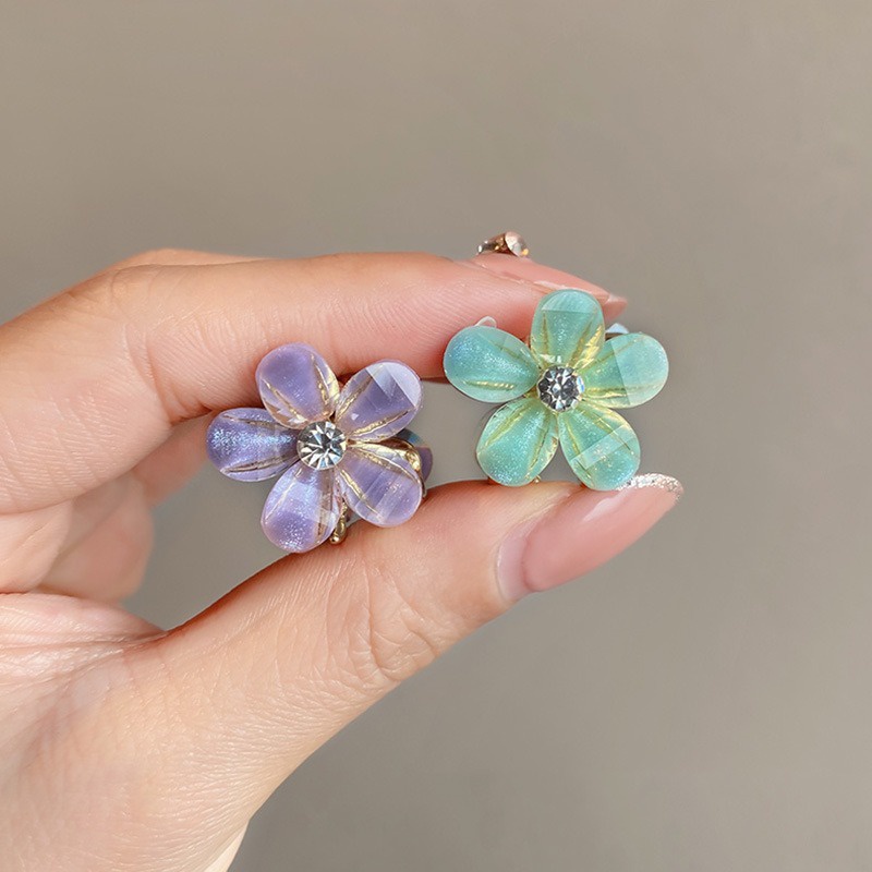 Jepit Jepitan Rambut Korea Elegan Motif Permata Bunga Daisy Anak Dewasa Jepit Poni Mini Aksesoris Rambut Jedai Mini Hair Claw Clips