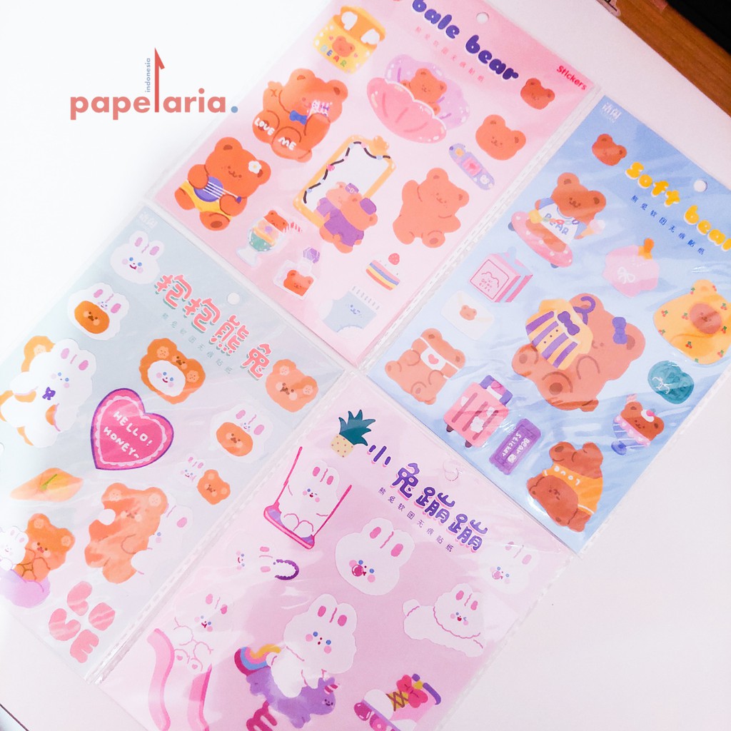 

[Papelaria.id] MURAH Stiker Beruang Kelinci Lucu Untuk Jurnal / Diary Stationery DIY